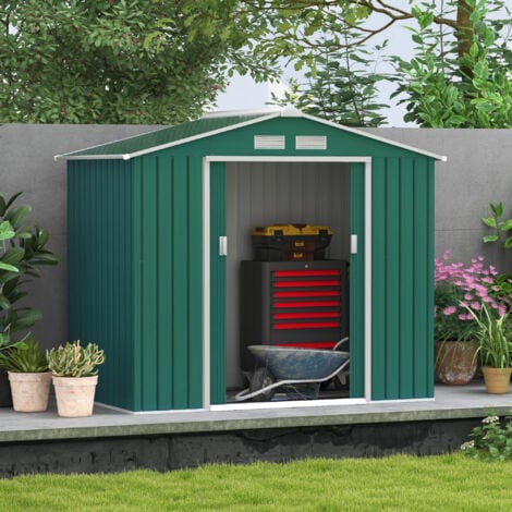 Outsunny Capanno Casetta da Giardino Porta Utensili 2 Porte Scorrevoli