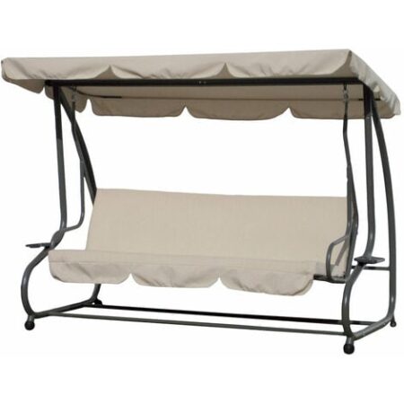 Dondolo Sofà Letto da Giardino 3 Posti in Acciaio Bauer Beige