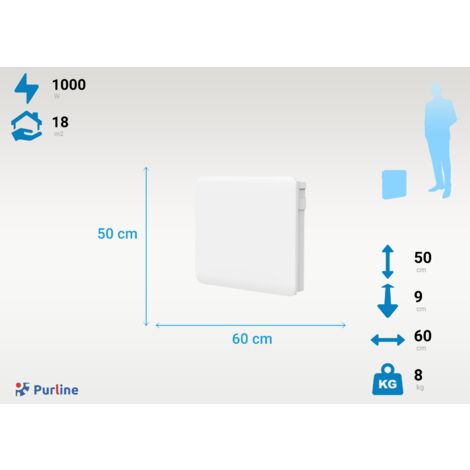 Radiatore a inerzia con piastra ceramica interna con controllo WIFI PURLINE CERAMIC A1000