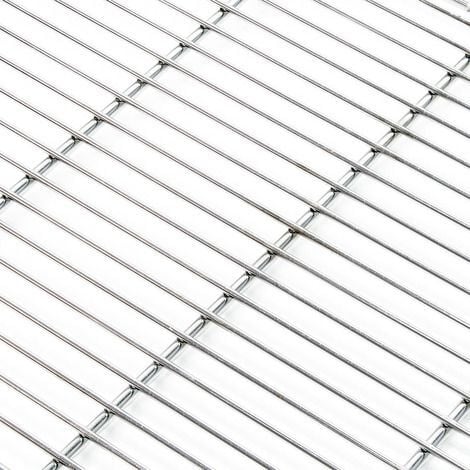 Wiltec Griglia rettangolare in acciaio inox 60 x 40 cm per barbecue a carbone e a gas