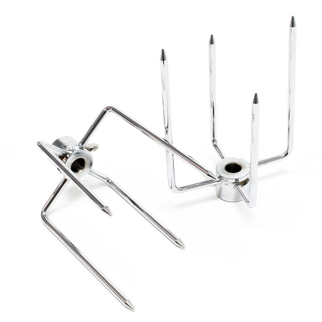 Wiltec Forchettoni fermacarne per spiedo girarrosto elettrico Ø 5-11 mm