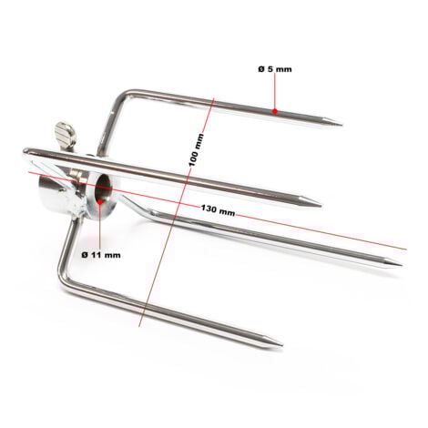 Wiltec Forchettoni fermacarne per spiedo girarrosto elettrico Ø 5-11 mm