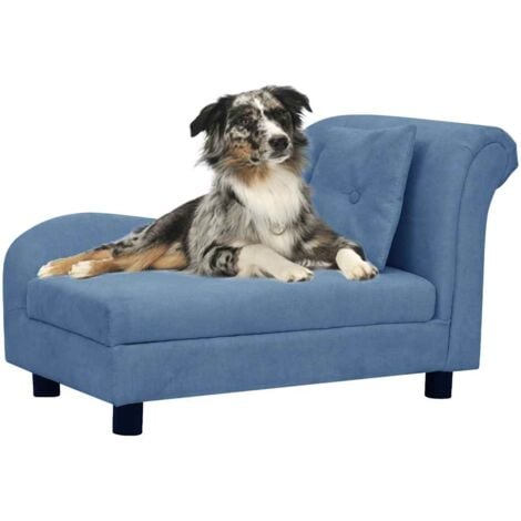 Divano per Cani con Cuscino Blu 83x44x44 cm in Peluche vidaXL
