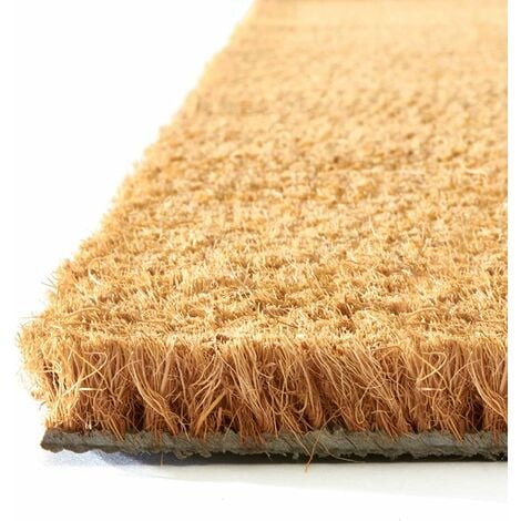 Zerbino Cocco Naturale 50x90 cm Retro Gomma Antiscivolo Tappeto Ingresso 100% Made In Italy
