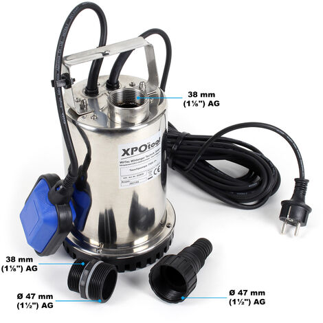 Wiltec Pompa sommersa acque nere 7500l/h 400W Elettropompa a immersione per acque reflue