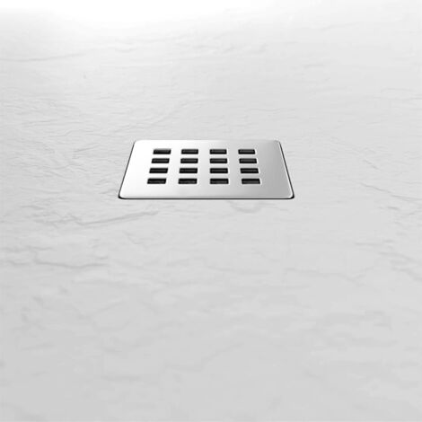 Piatto doccia 80x120 cm bianco effetto pietra in resina riducibile Karen