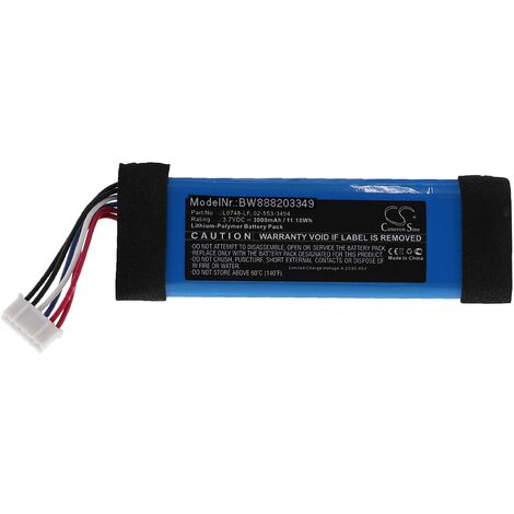 vhbw batteria sostituisce JBL 02-553-3494, GSP872693, L0748-LF per casse, altoparlanti, speaker (3000mAh, 3,7V, Li-Poly)