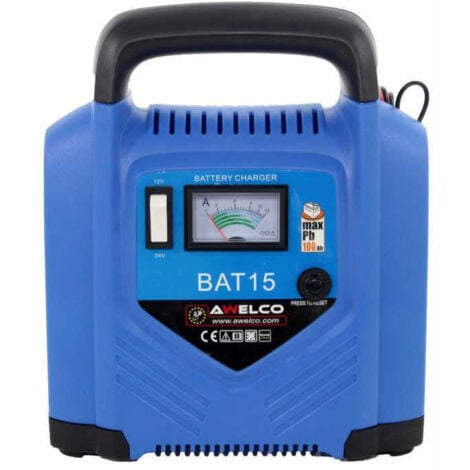 Awelco BAT15 - Caricabatterie Auto e Moto 12/24V fino a 100Ah
