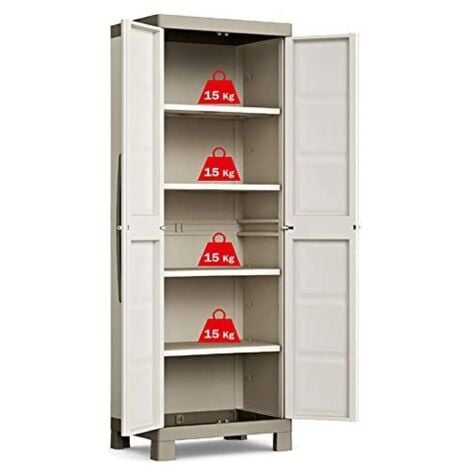 armadio keter "excellence" 2 ante in resina beige, 65x45x182 cm