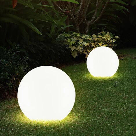 Sfera di luce solare da giardino Decorazione da giardino a LED Sfera solare per esterni 20 cm Luce a sfera solare, durata della luce circa 6-8 ore, H 62 cm, set di 2