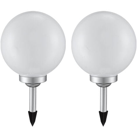 Sfera di luce solare da giardino Decorazione da giardino a LED Sfera solare per esterni 20 cm Luce a sfera solare, durata della luce circa 6-8 ore, H 62 cm, set di 2