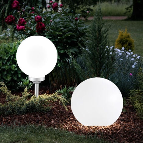 Sfera di luce solare da giardino Decorazione da giardino a LED Sfera solare per esterni 20 cm Luce a sfera solare, durata della luce circa 6-8 ore, H 62 cm, set di 2