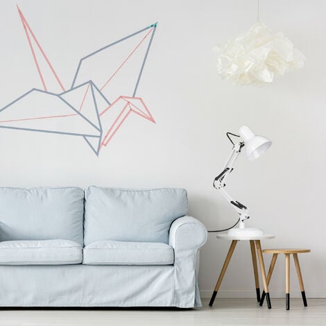 Relaxdays Lampada da Scrivania Retrò, Braccio Flessibile, Luce per la Lettura, Metallo E27, HLP 50x27x15 cm, bianco