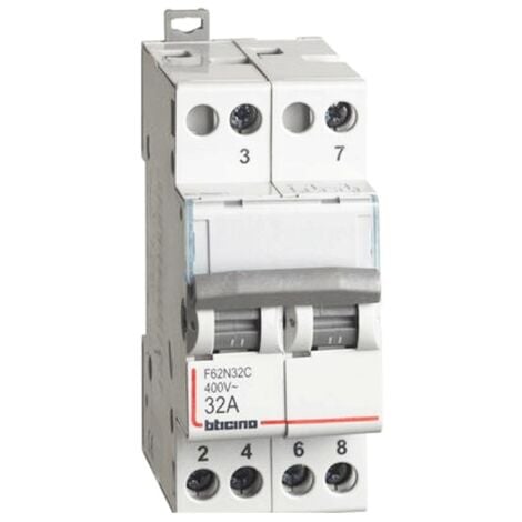 Commutatore Bticino con zero centrale 2NO 32A 230/400V 2 moduli DIN