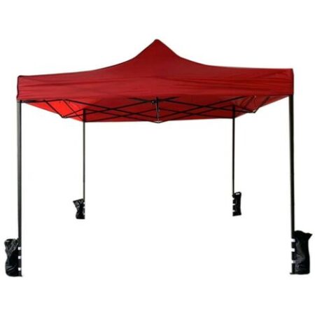 Rebecca Mobili Gazebo Tendone Rosso A Fisarmonica 4 Pesi Metallo Poliestere 3x3
