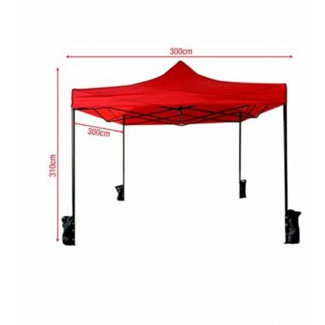 Rebecca Mobili Gazebo Tendone Rosso A Fisarmonica 4 Pesi Metallo Poliestere 3x3