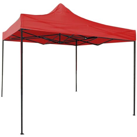 Rebecca Mobili Gazebo Tendone Rosso A Fisarmonica 4 Pesi Metallo Poliestere 3x3