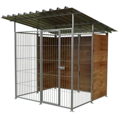 Box per cani da esterno coperto e retro in legno zincatura elettrolitica da 200x200xh180 cm