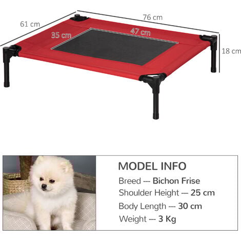 PawHut Cuccia Estiva Brandina per Cani da Esterno e Interno