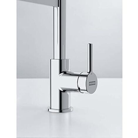Franke Lina - Miscelatore da lavello FC 6085.031 con braccio di erogazione estraibile, cromo/nero 115.0626.085