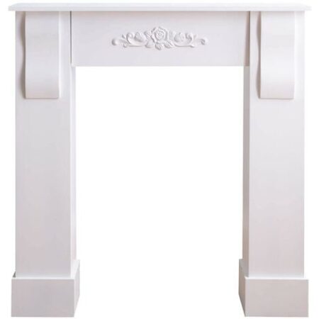 Rebecca Mobili Cornice Camino Bianco Decorazione Floreale Classico 92x93x22,5
