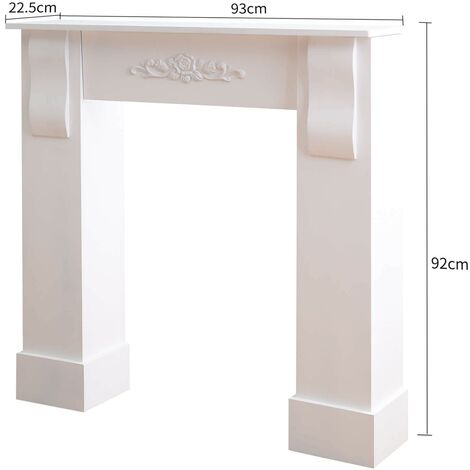 Rebecca Mobili Cornice Camino Bianco Decorazione Floreale Classico 92x93x22,5