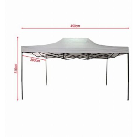 Rebecca Mobili Gazebo Richiudibile Bianco Metallo Poliestere Custodia 3x4,5