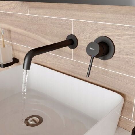 RUBINETTO LAVABO da INCASSO REA LUNGO BLACK MAT + BOX