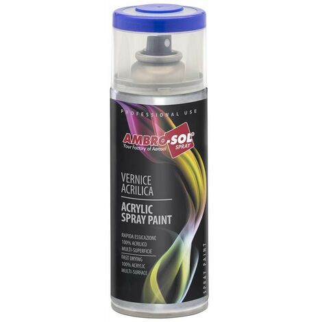 Ambro-Sol Smalto Acrilico Multiuso, Vernice Brillante per Interni ed Esterni 400 ml - Ambro-Sol: RAL 5012 BLU LUCE