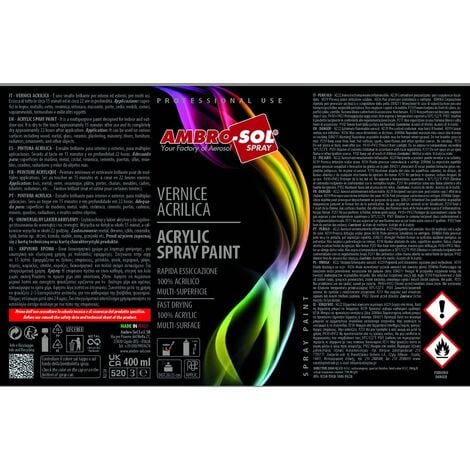 Ambro-Sol Smalto Acrilico Multiuso, Vernice Brillante per Interni ed Esterni 400 ml - Ambro-Sol: RAL 5012 BLU LUCE