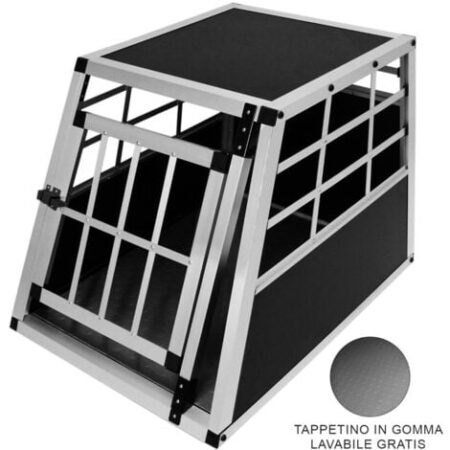 Monstershop - Gabbia Singola per Trasporto Cani e Animali per Bauli Macchine Autovetture - Media