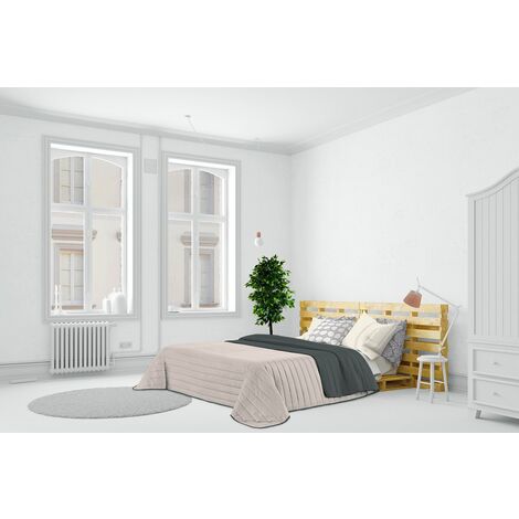 Trapuntino estivo bicolore made in Italy 3 misure 25 colori trapunta leggera Grigio scuro/Panna - 2 Piazze