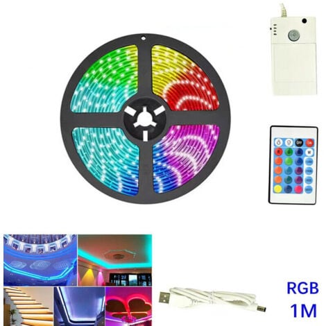 STRISCIA LED CON SENSORE MOVIMENTO A INFRAROSSI USB BATTERIA 1M RGB TE-B0451