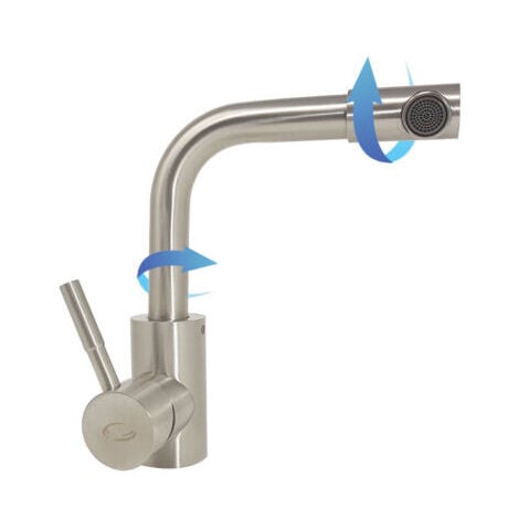 RUBINETTO MISCELATORE CUCINA LAVELLO MODERNO CANNA GIREVOLE LAVABO CASA S9005