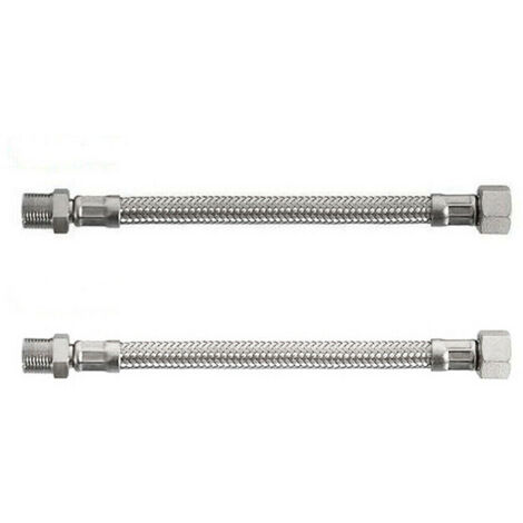 COPPIA TUBO FLESSIBILE 50CM TUBI DI INGRESSO 1/2X1/2 MASCHIO FEMMINA DGO-176