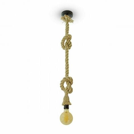 PORTALAMPADA LAMPADARIO SOFFITTO CORDA E27 EDISON PENDENTE NODO VINTAGE 2 MT