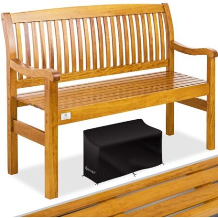 KESSER® Panca da giardino panca in legno resistente alle intemperie  panca da parco in legno massiccio  panca da balcone panca da giardino panca da balcone  terrazza e giardino  125 cm / marrone chiar