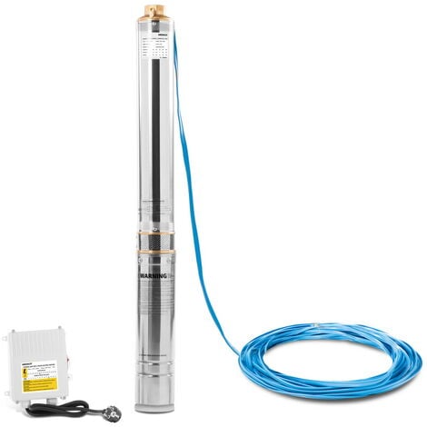 Pompa sommergibile per acqua di pozzo con motore da 1250W, 1,7cv. 14 turbine e capacità di pompaggio dell'acqua pulita fino a 5,5m3/h. Altezza massima della pompa di 101m - Greencut BAS125C