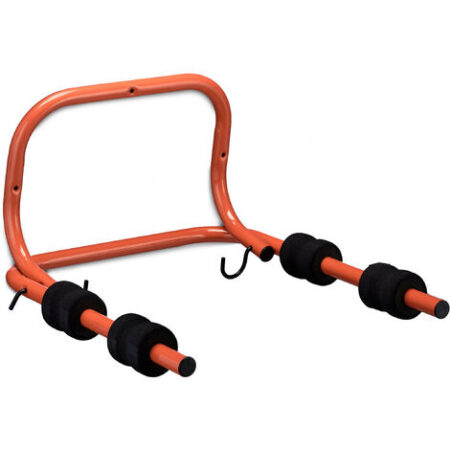 Relaxdays Portabici da Muro, per 2 Biciclette, Sorregge fino a 30 kg, Supporto Pieghevole per Parete Garage, Rosso Nero