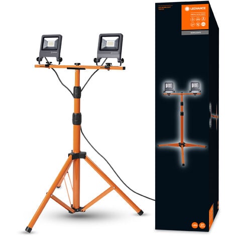 LEDVANCE Lampada da lavoro LED, Lampada da esterno, WORKLIGHTS - TRIPOD / 40 W, 220…240 V, Ampiezza fascio luminoso: 120°, Bianco freddo, 4000 K, Materiale: Aluminum/Steel, IP65