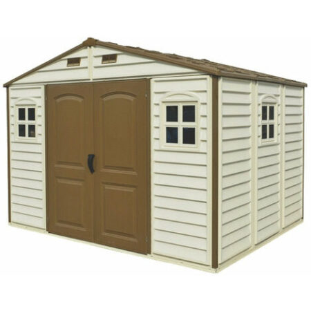Casetta Box da Giardino 325x240x233 cm in PVC Avorio/Marrone