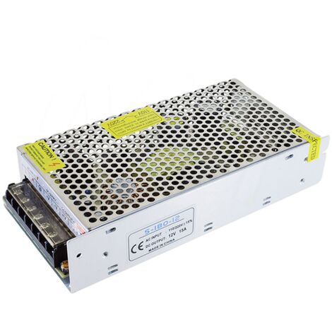 Alimentatore Stabilizzato 12V 15A 222V Trasformatore Trimmer Dissipatore Interno
