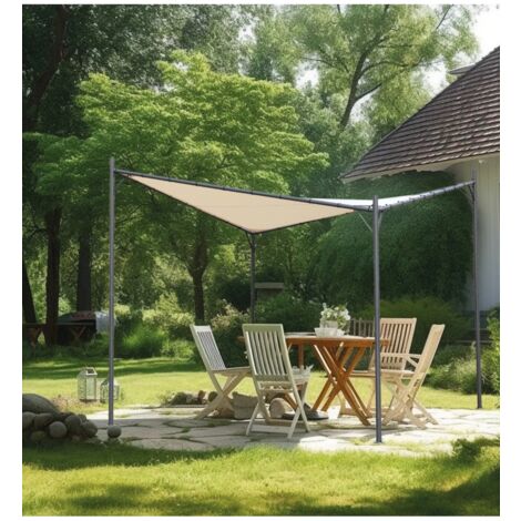 gazebo da esterno eurogarden "miami" in acciaio ecrù 3x3 m