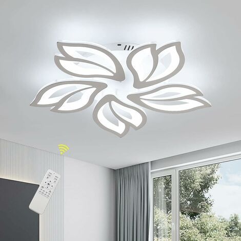 COMELY Plafoniera a LED dimmerabile, 60W 4500LM Lampada da soffitto moderna a forma di petalo creativa con telecomando, Plafoniera a lampadario in metallo acrilico per soggiorno, camera da letto, sala