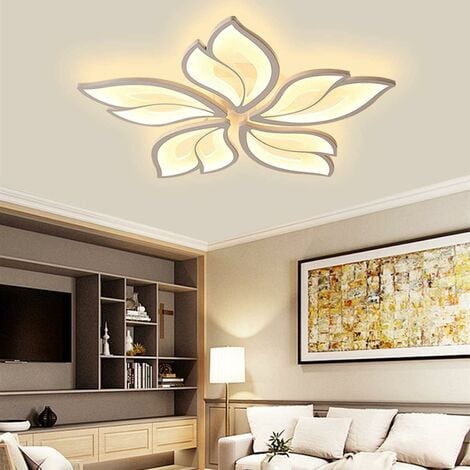 COMELY Plafoniera a LED dimmerabile, 60W 4500LM Lampada da soffitto moderna a forma di petalo creativa con telecomando, Plafoniera a lampadario in metallo acrilico per soggiorno, camera da letto, sala