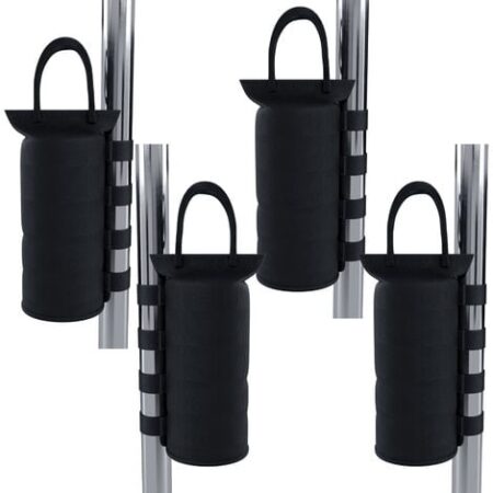 Set Di 4 Pezzi Pesi Per Gazebo Sacchi Di Sabbia Riempibili Per Gambe Ombrellone Qualità Industriale 600D Zavorre Universali Per Qualsiasi Gazebo Pop Up Tenda Resistente Con Doppia Cucitura Nero