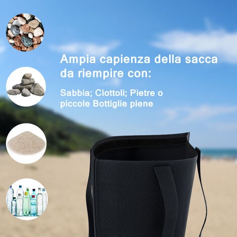 Set Di 4 Pezzi Pesi Per Gazebo Sacchi Di Sabbia Riempibili Per Gambe Ombrellone Qualità Industriale 600D Zavorre Universali Per Qualsiasi Gazebo Pop Up Tenda Resistente Con Doppia Cucitura Nero