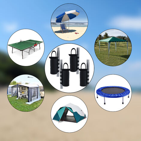Set Di 4 Pezzi Pesi Per Gazebo Sacchi Di Sabbia Riempibili Per Gambe Ombrellone Qualità Industriale 600D Zavorre Universali Per Qualsiasi Gazebo Pop Up Tenda Resistente Con Doppia Cucitura Nero