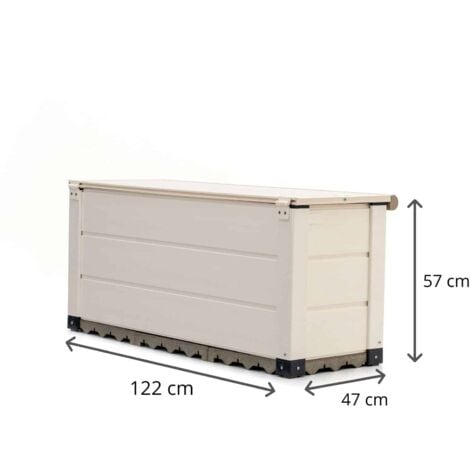 Baule Esterni per Giardino con Capacitá di 230L Gardiun Tuscany Evo 122x47x57 cm Baule in Resina con Ammortizzatore e Base