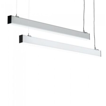 LUCE LINEARE LED SAMSUNG CHIP - 40W SOSPENSIONE CORPO D ARGENTO 4000K                                    - Luce NATURALE